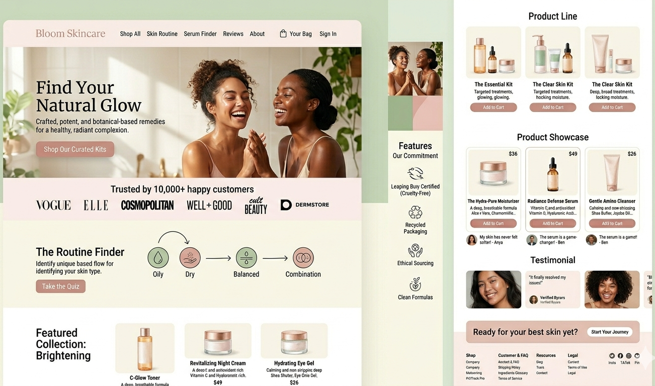 Bloom Skincare — E-Commerce brand site